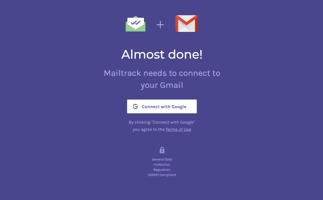 MailTrack connect with Google