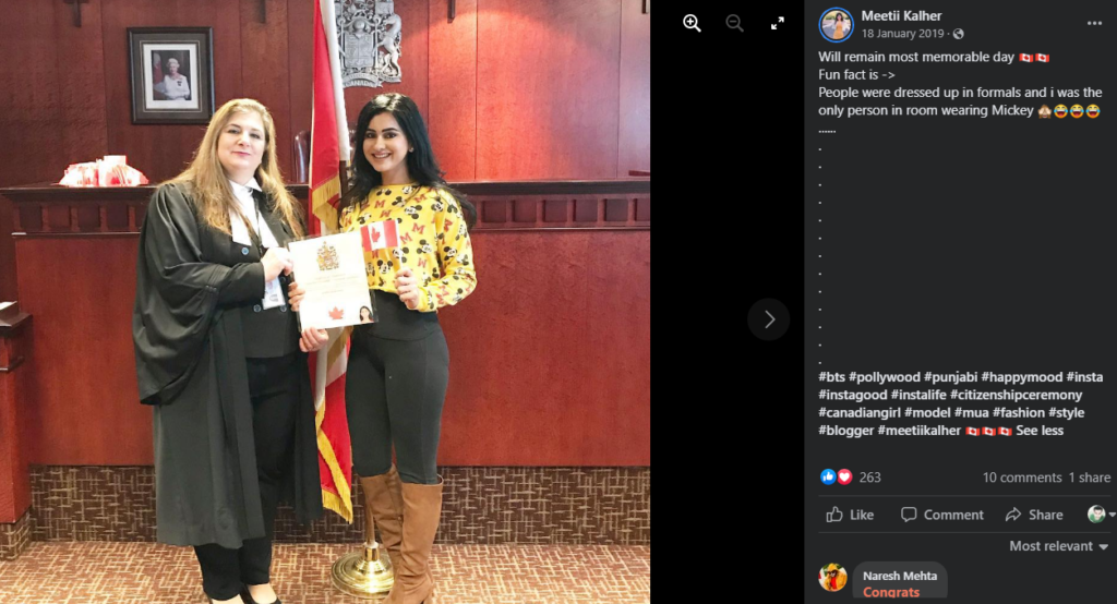 Meetii Kalher becomes a Canadian citizen.